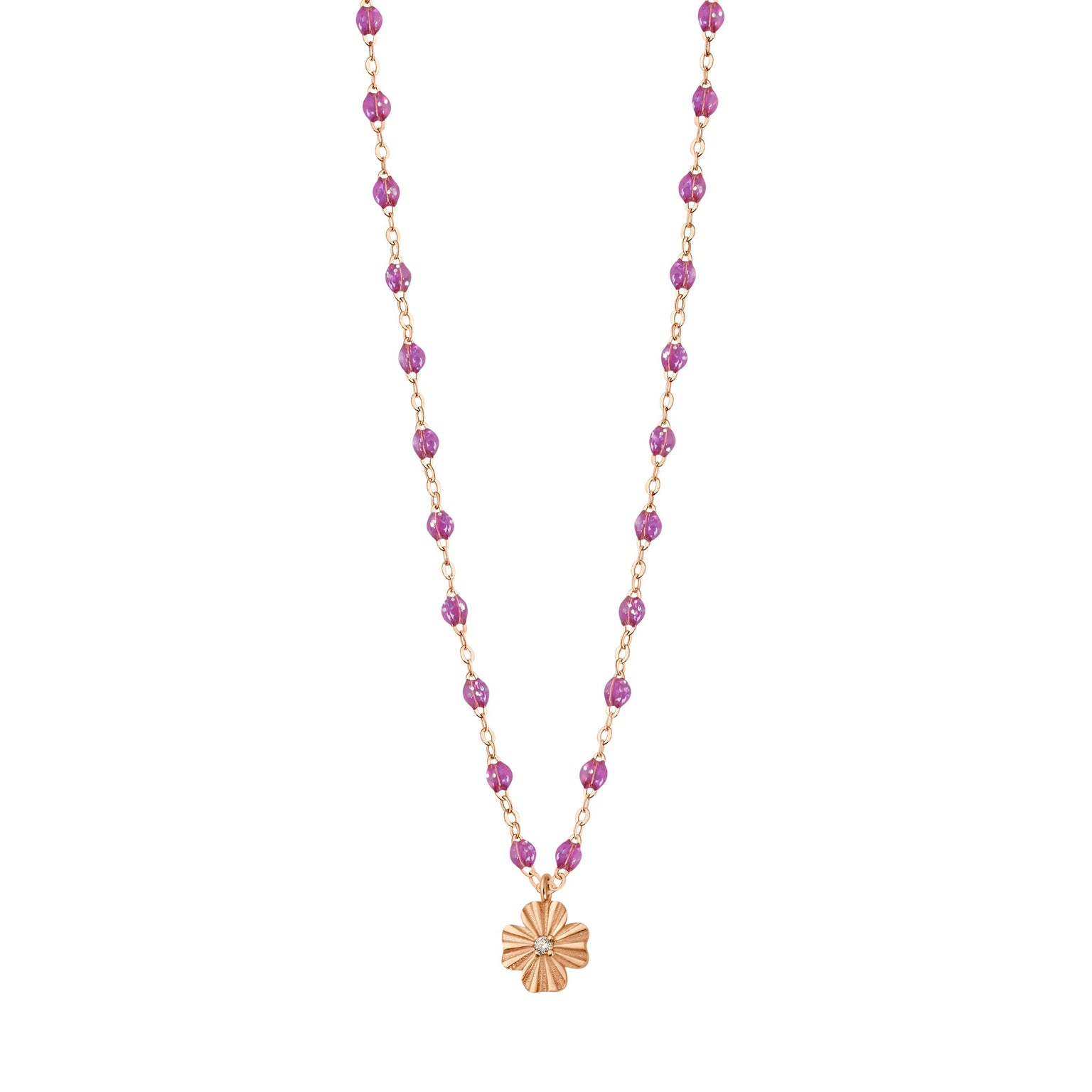 Gigi Clozeau - Clover Lumière Galaxy Diamond Necklace, Rose Gold, 16.5"