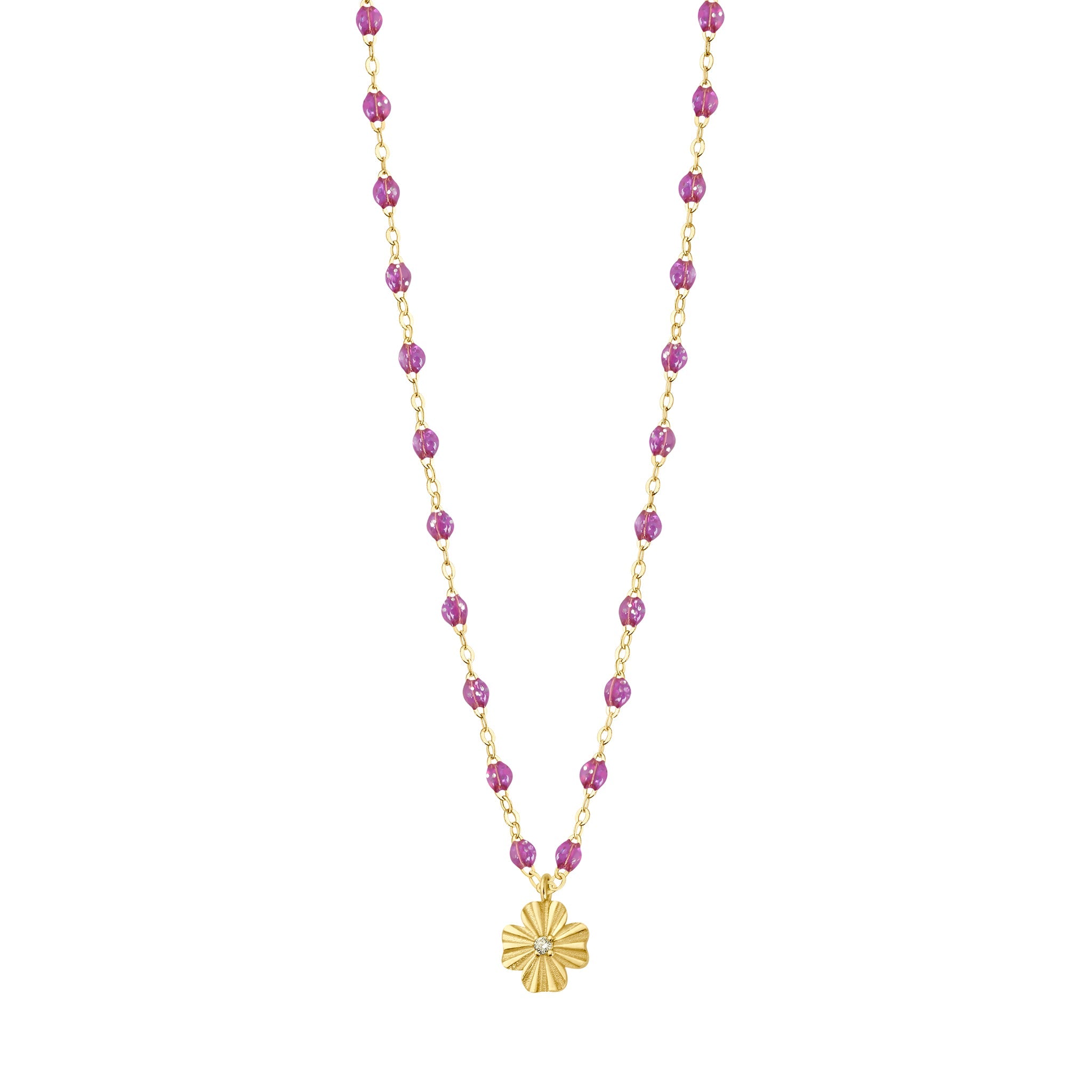 Gigi Clozeau - Clover Lumière Galaxy Diamond Necklace, Yellow Gold, 16.5"