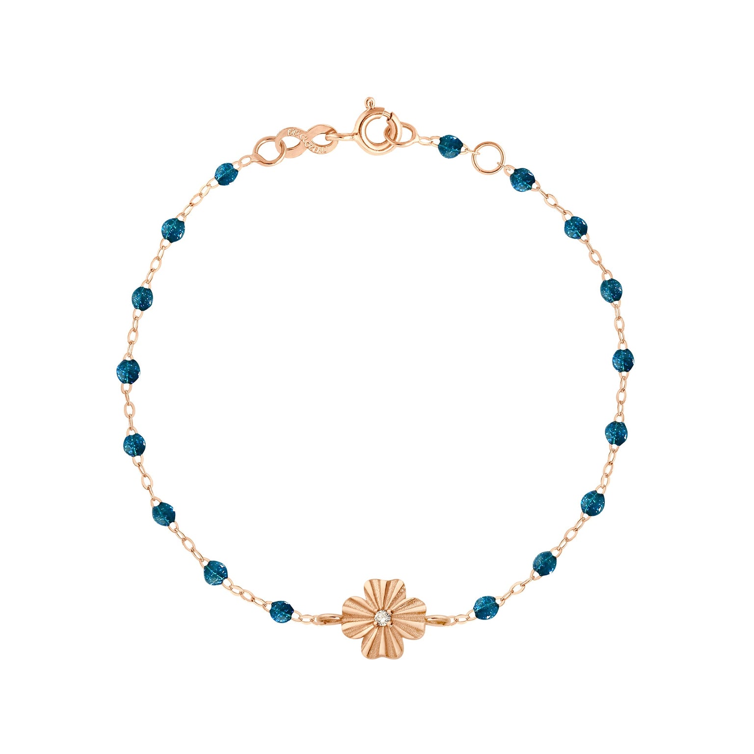 Gigi Clozeau - Clover Lumière Jungle Diamond Bracelet, Rose Gold, 6.7"