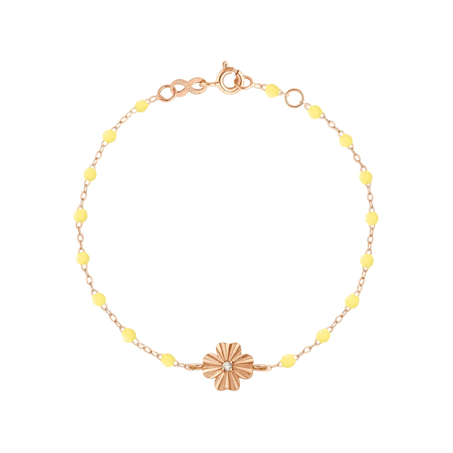 Gigi Clozeau - Clover Lumière Mimosa Diamond Bracelet, Rose Gold, 6.7"