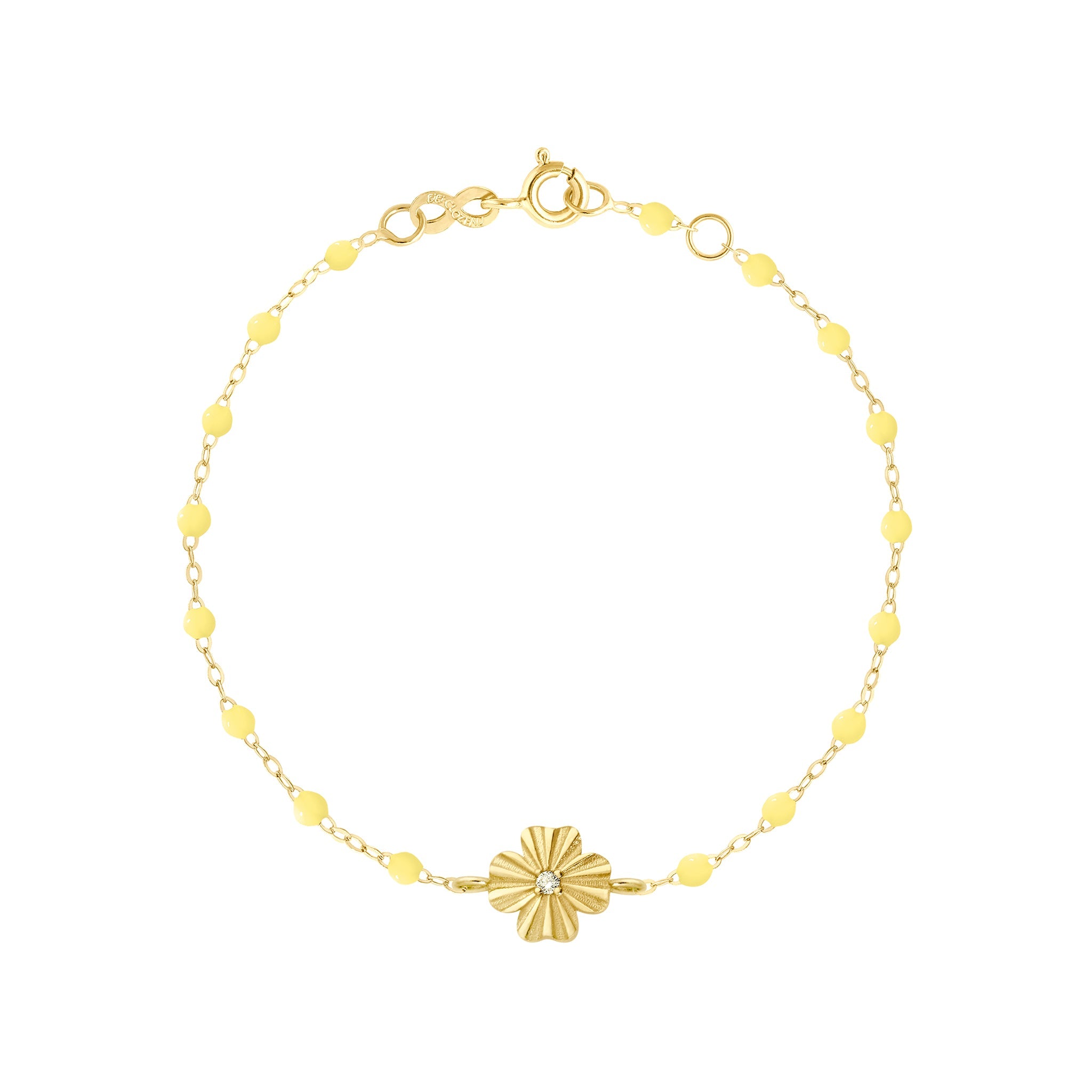 Gigi Clozeau - Clover Lumière Mimosa Diamond Bracelet, Yellow Gold, 6.7"