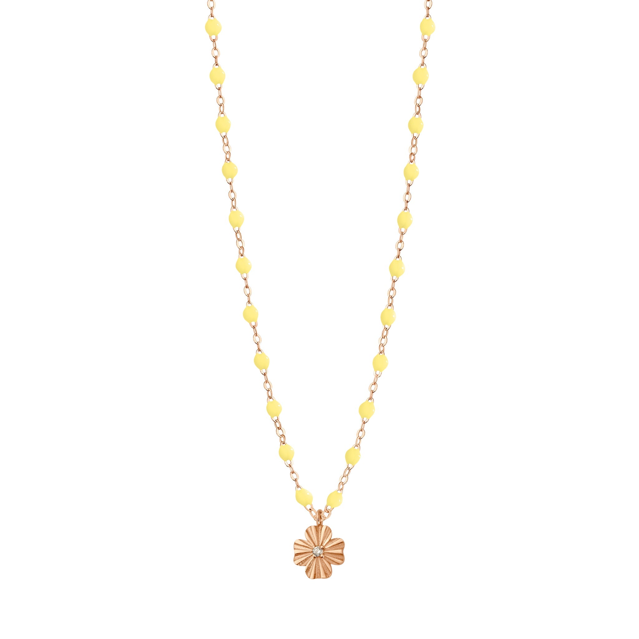 Gigi Clozeau - Clover Lumière Mimosa Diamond Necklace, Rose Gold, 16.5"