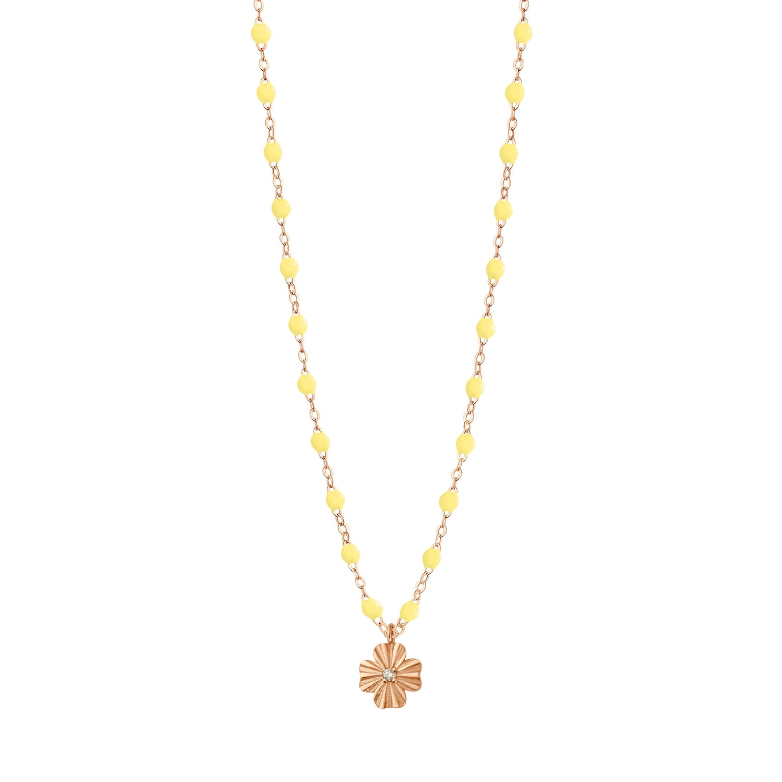 Gigi Clozeau - Clover Lumière Mimosa Diamond Necklace, Rose Gold, 16.5"