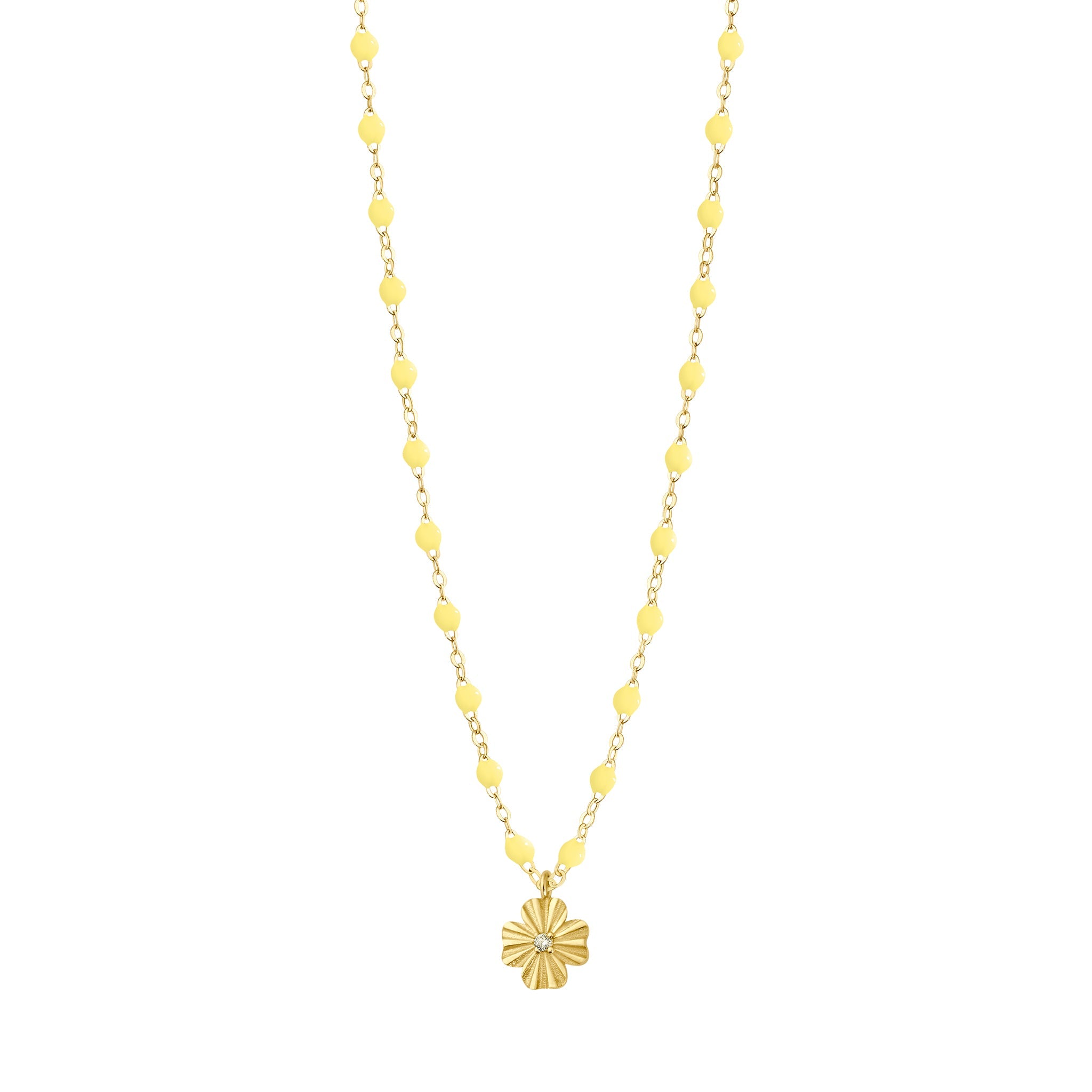 Gigi Clozeau - Clover Lumière Mimosa Diamond Necklace, Yellow Gold, 16.5"
