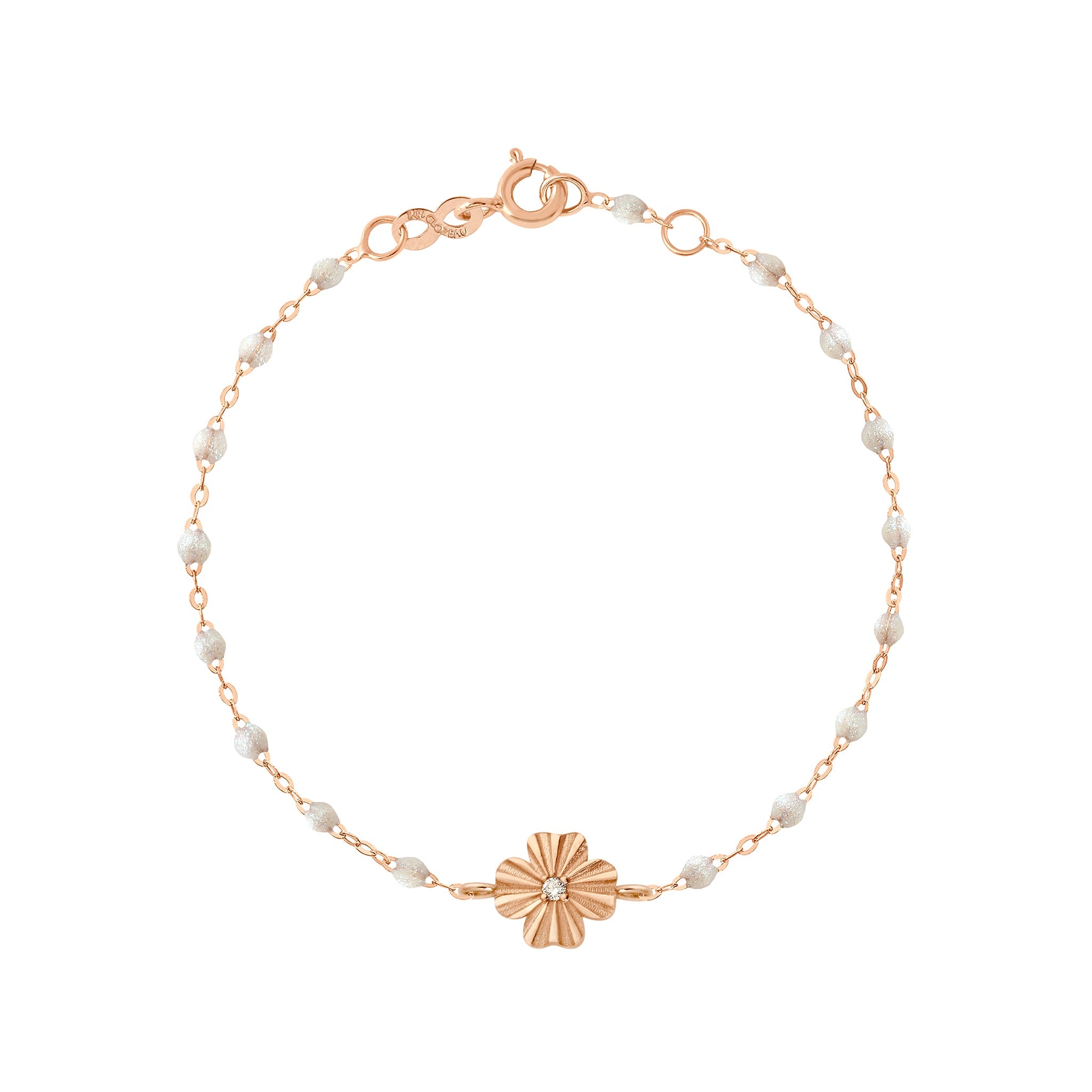 Gigi Clozeau - Clover Lumière Opal Diamond Bracelet, Rose Gold, 6.7"