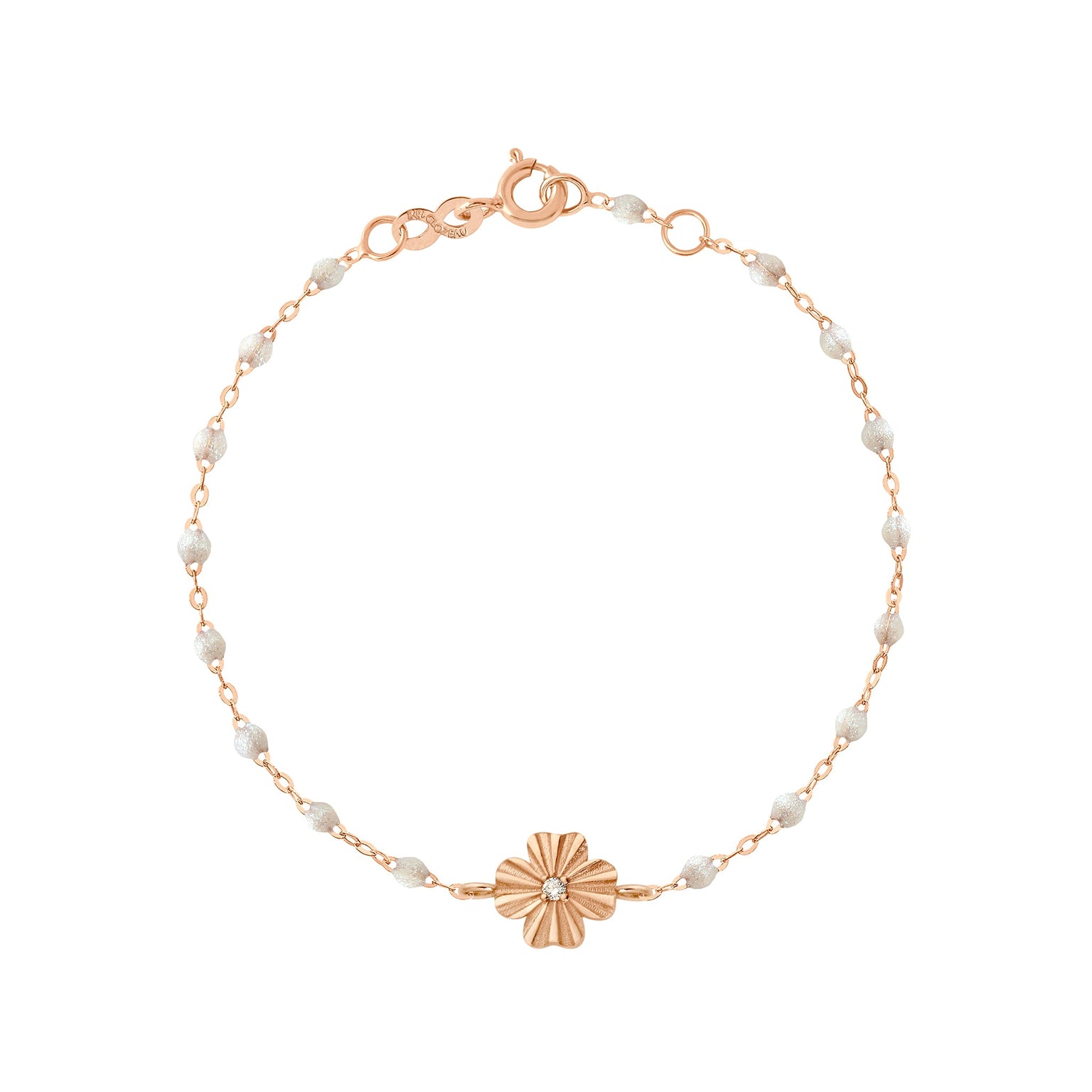Gigi Clozeau - Clover Lumière Opal Diamond Bracelet, Rose Gold, 6.7"