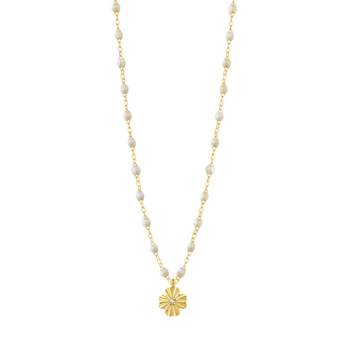 Gigi Clozeau - Clover Lumière Opal Diamond Necklace, Yellow Gold, 16.5