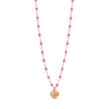 Gigi Clozeau - Clover Lumière Pink Diamond Necklace, Rose Gold, 16.5"