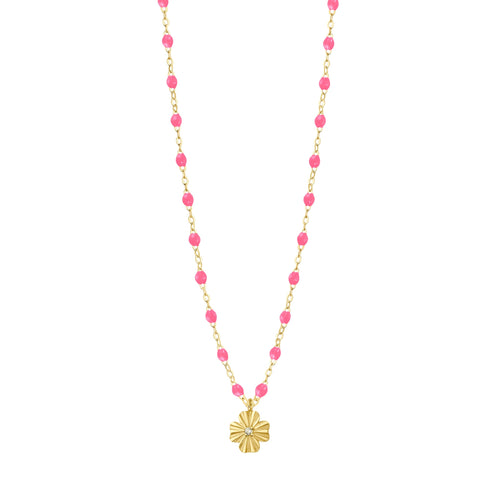 Gigi Clozeau - Clover Lumière Pink Diamond Necklace, Yellow Gold, 16.5