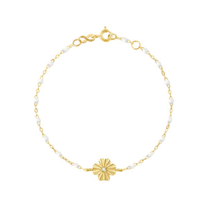 Gigi Clozeau - Clover Lumière White Diamond Bracelet, Yellow Gold, 6.7"