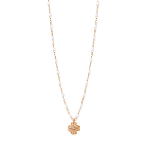 Gigi Clozeau - Clover Lumière White Diamond Necklace, Rose Gold, 16.5"