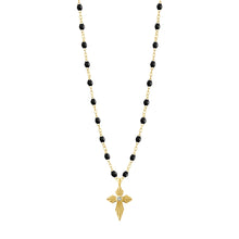 Gigi Clozeau - Croix Lumière Black Diamond Necklace, Yellow Gold, 16.5"