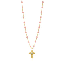 Gigi Clozeau - Croix Lumière Blush Diamond Necklace, Yellow Gold, 16.5"
