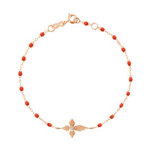 Gigi Clozeau - Croix Lumière Coral Diamond Bracelet, Rose Gold, 6.7"