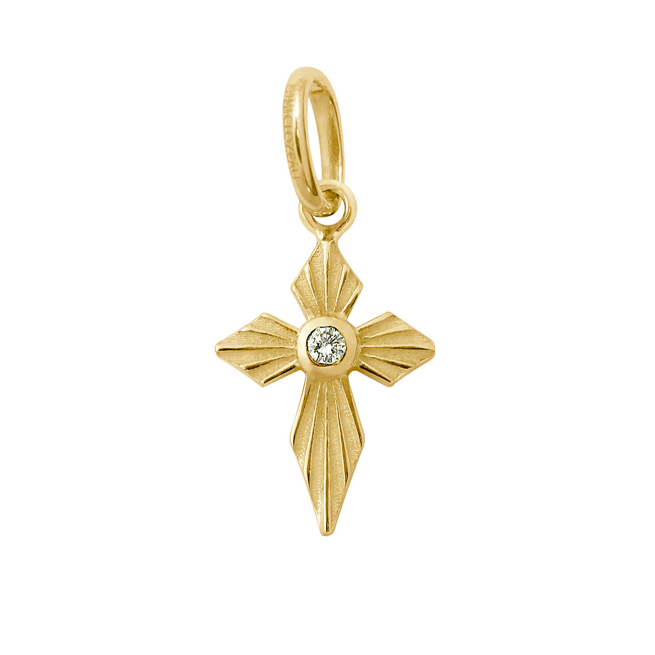 Croix Lumière Diamond Pendant, Yellow Gold | Gigi Clozeau - Luxury