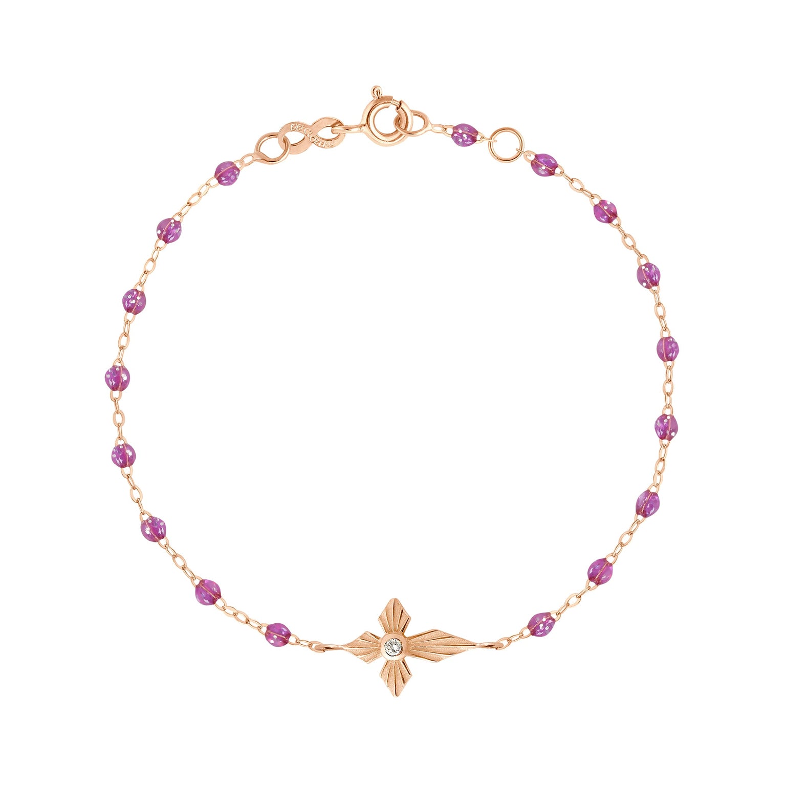 Gigi Clozeau - Croix Lumière Galaxy Diamond Bracelet, Rose Gold, 6.7"