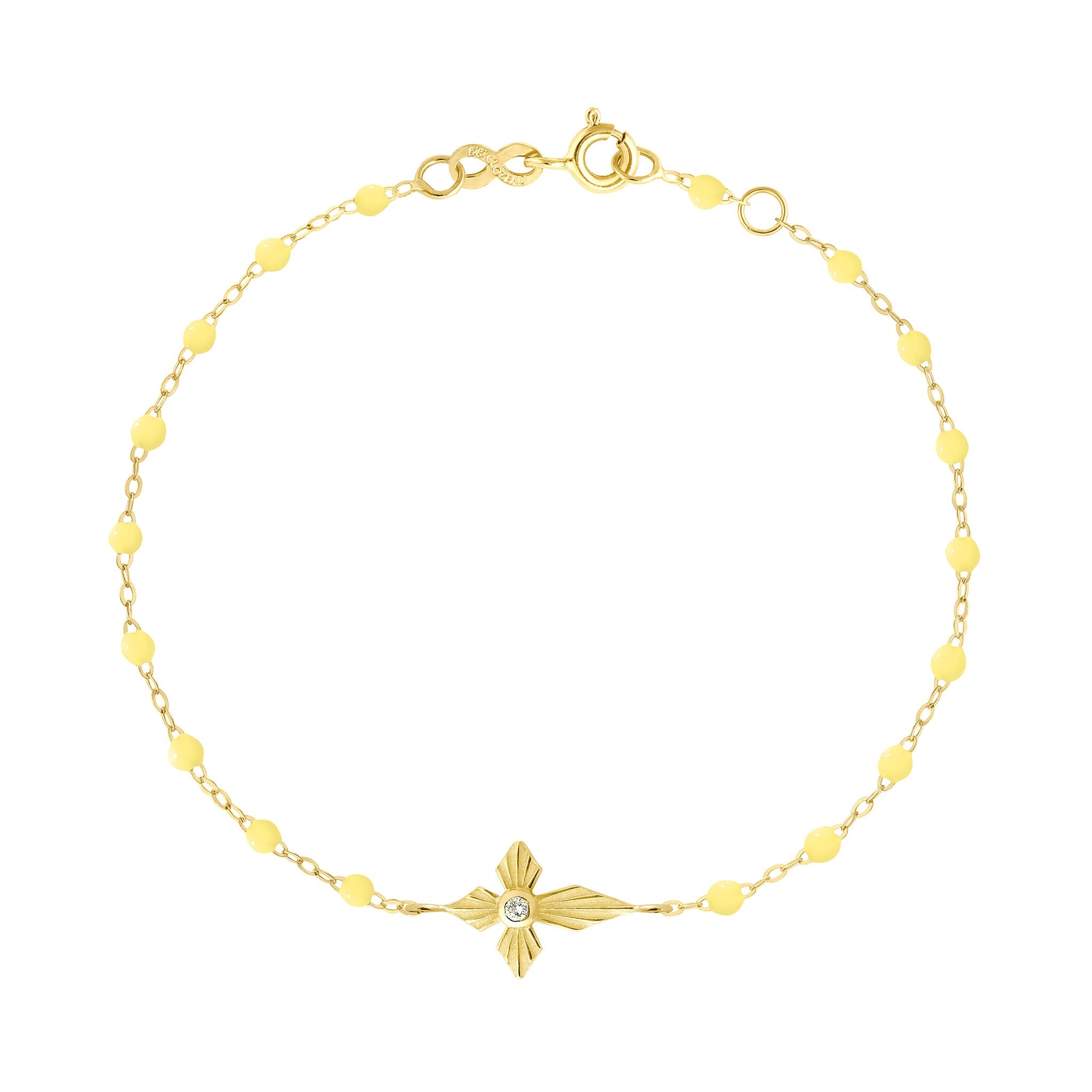 Gigi Clozeau - Croix Lumière Mimosa Diamond Bracelet, Yellow Gold, 6.7"
