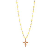 Gigi Clozeau - Croix Lumière Mimosa Diamond Necklace, Rose Gold, 16.5"