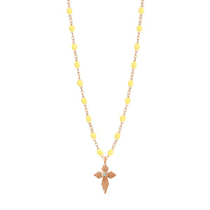 Gigi Clozeau - Croix Lumière Mimosa Diamond Necklace, Rose Gold, 16.5"