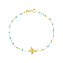 Gigi Clozeau - Croix Lumière Turquoise Diamond Bracelet, Yellow Gold, 6.7"