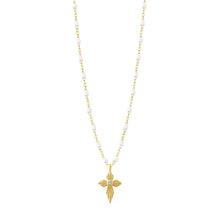 Gigi Clozeau - Croix Lumière White Diamond Necklace, Yellow Gold, 16.5"