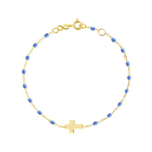 Gigi Clozeau - Cross Charm Classic Gigi Bleuet bracelet, Yellow Gold, 6.7"