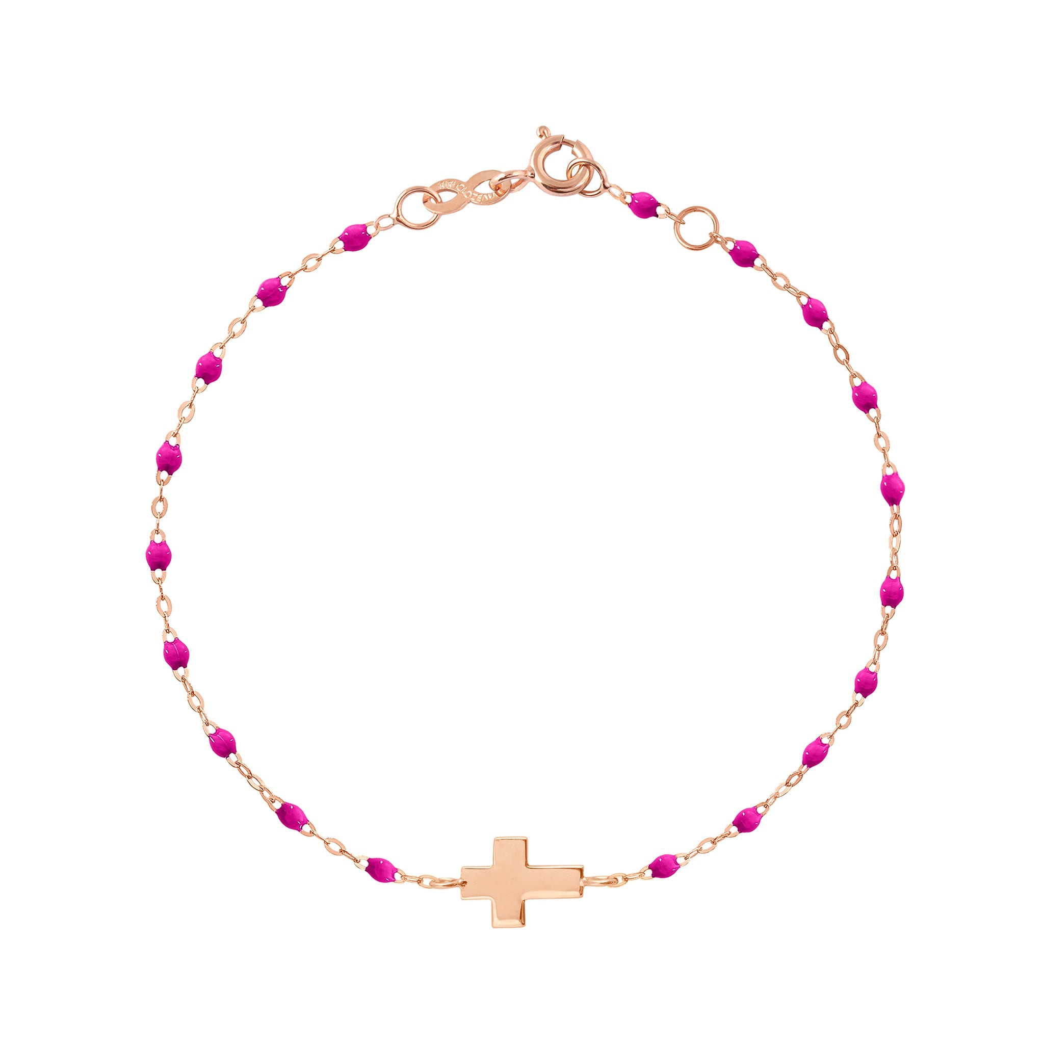 Cross Charm Classic Gigi Candy bracelet, Yellow Gold, 6.7