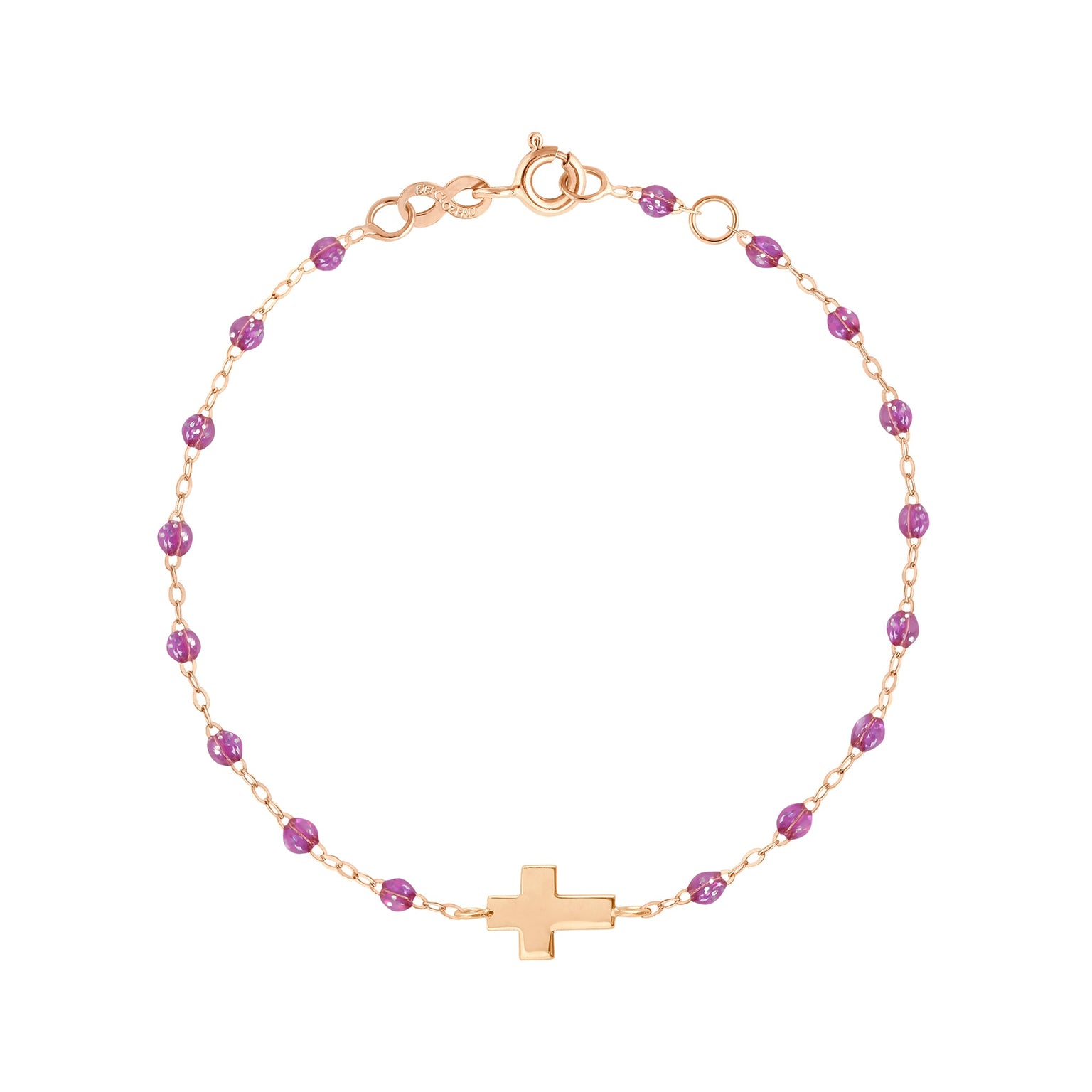 Gigi Clozeau - Cross Charm Classic Gigi Galaxy Bracelet, Rose Gold, 6.7"