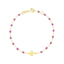 Gigi Clozeau - Cross Charm Classic Gigi Galaxy Bracelet, Yellow Gold, 6.7"