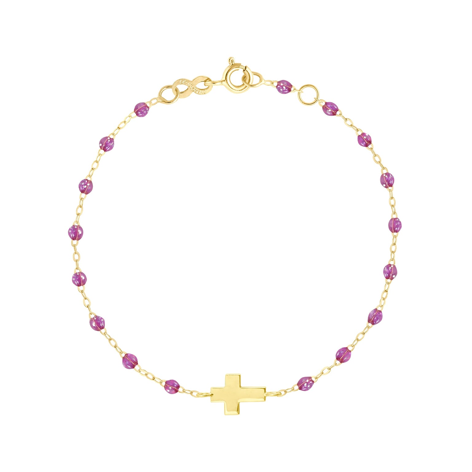 Gigi Clozeau - Cross Charm Classic Gigi Galaxy Bracelet, Yellow Gold, 6.7"