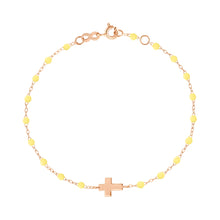 Gigi Clozeau - Cross Charm Classic Gigi Mimosa bracelet, Rose Gold, 6.7"