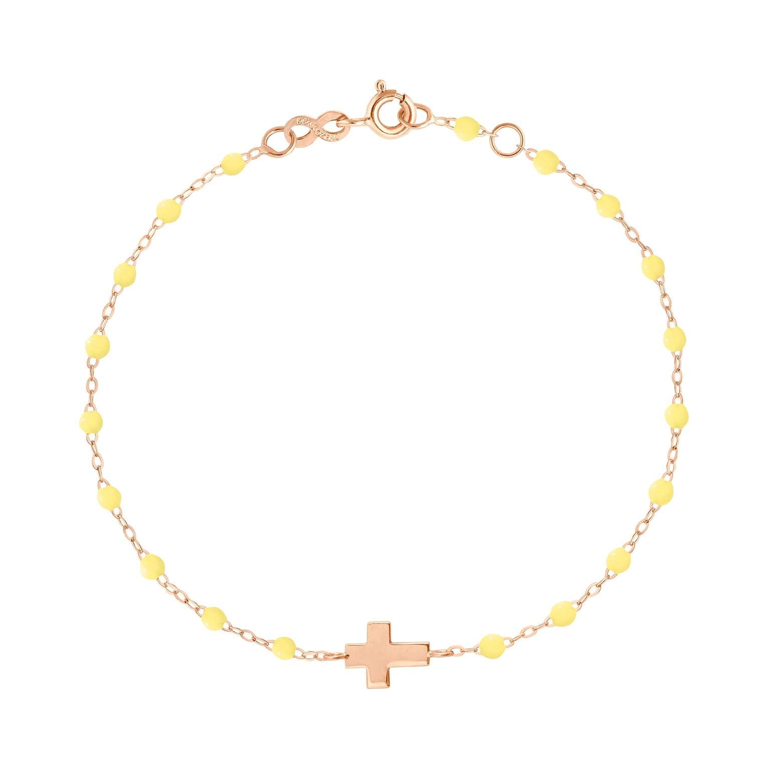 Gigi Clozeau - Cross Charm Classic Gigi Mimosa bracelet, Rose Gold, 6.7"