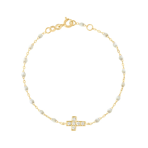 Gigi Clozeau - Cross Charm Classic Gigi Opal Diamond Bracelet, Yellow Gold, 6.7