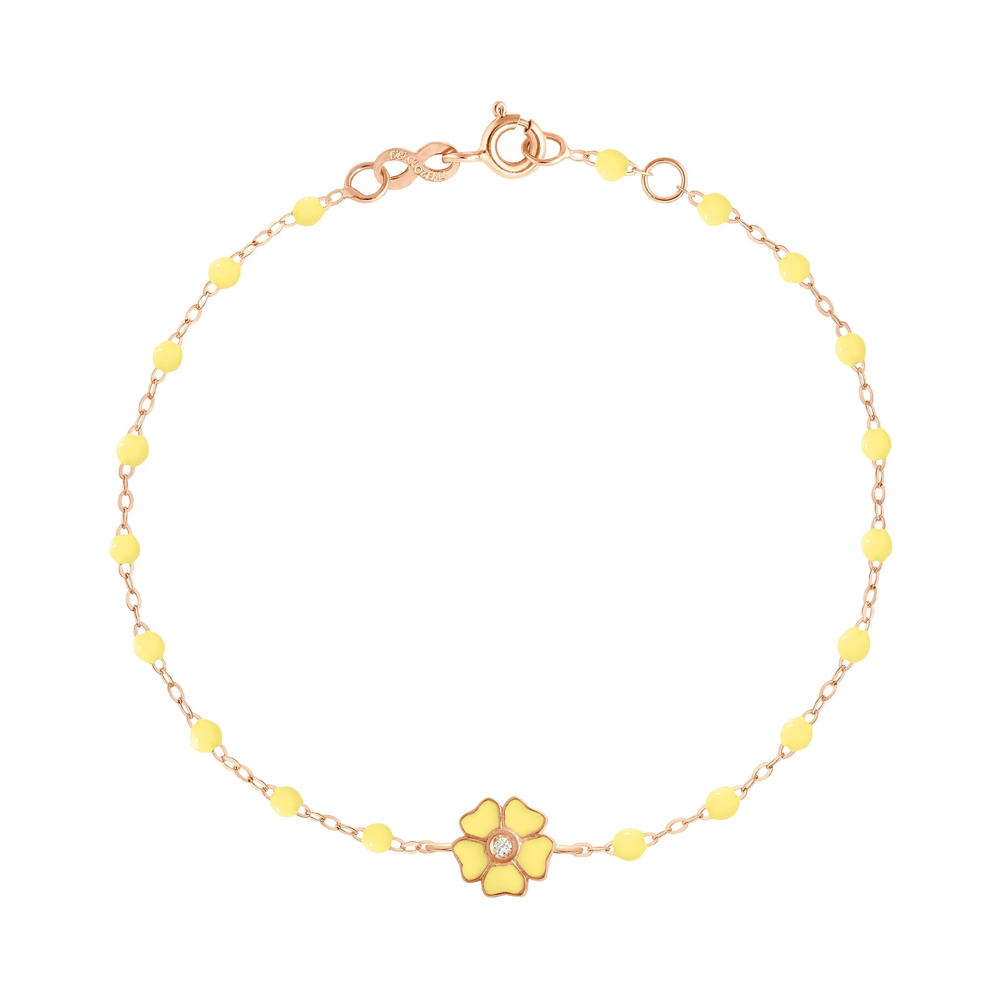 Gigi Clozeau - Flower Classic Gigi Mimosa diamond bracelet, Rose Gold, 6.7"