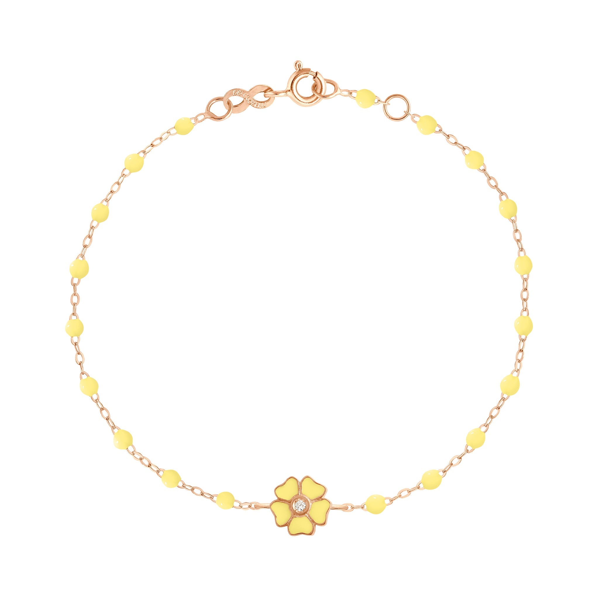 Gigi Clozeau - Flower Classic Gigi Mimosa diamond bracelet, Rose Gold, 6.7"