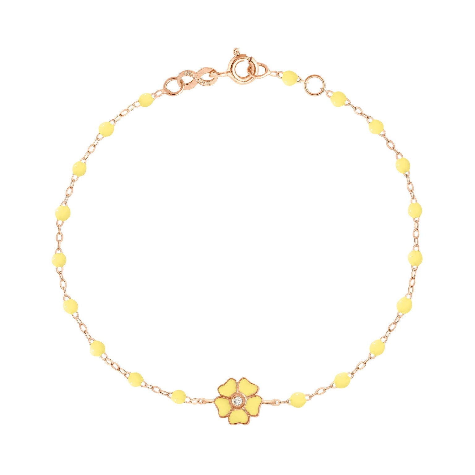 Gigi Clozeau - Flower Classic Gigi Mimosa diamond bracelet, Rose Gold, 6.7"
