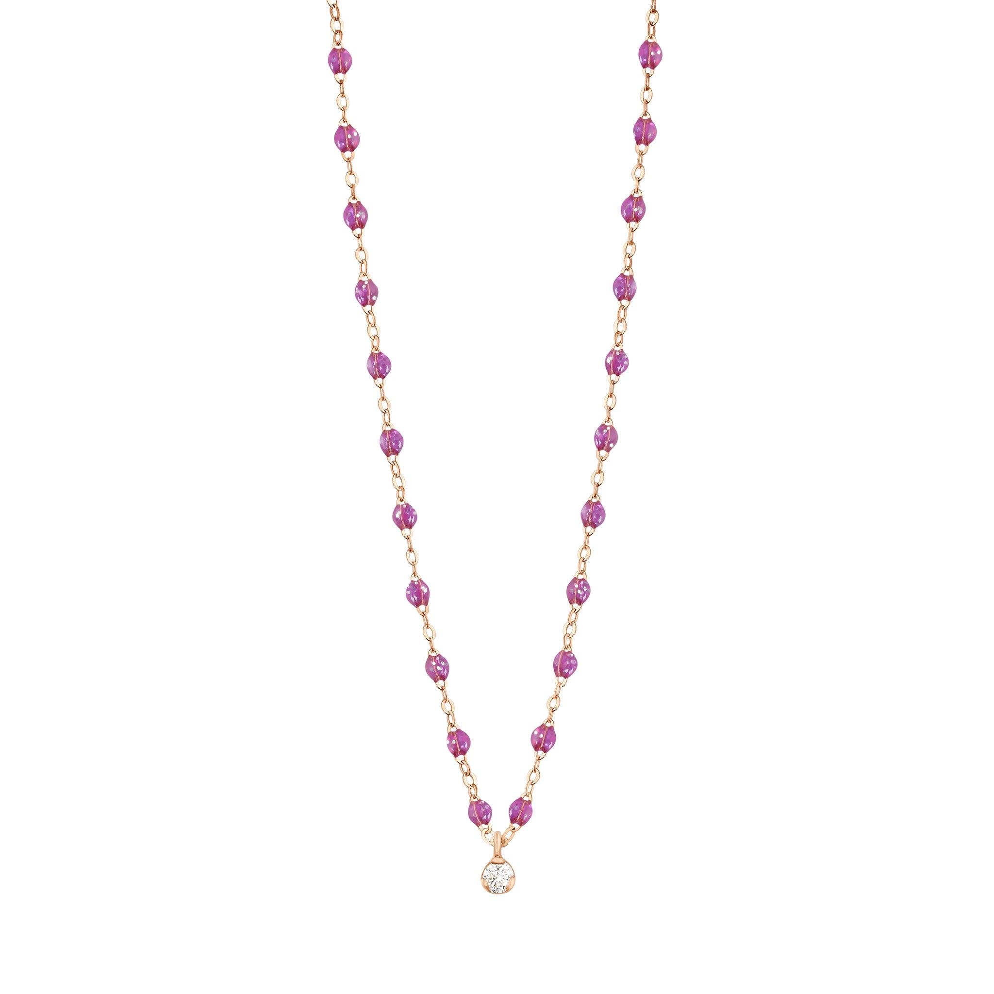 Gigi Clozeau - Gigi Supreme Classic 1 Diamond Necklace, Galaxy, Rose Gold, 16.5"