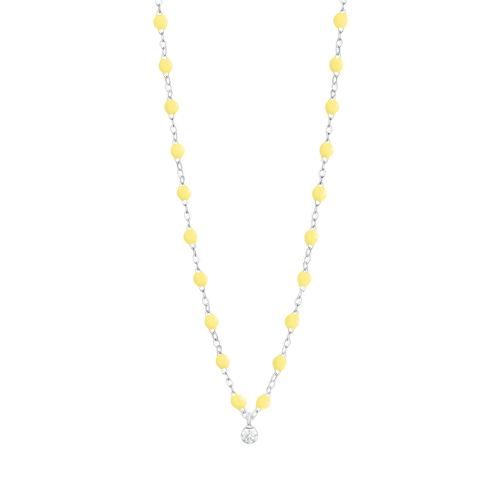 Gigi Clozeau - Gigi Supreme Classic 1 Diamond Necklace, Mimosa, White Gold, 16.5"
