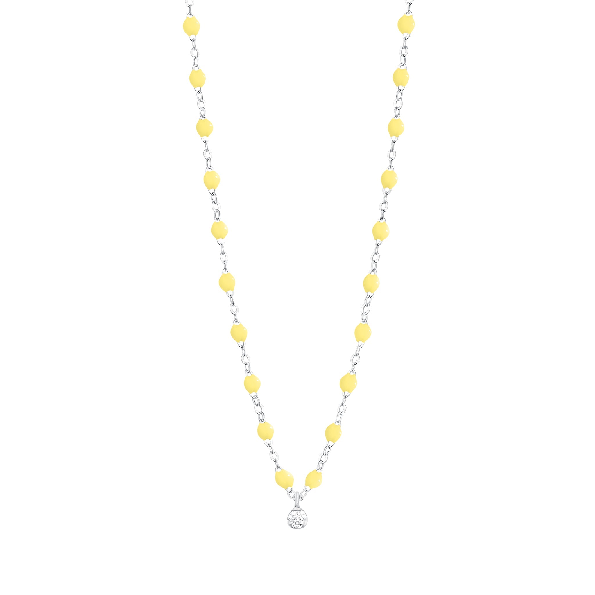 Gigi Clozeau - Gigi Supreme Classic 1 Diamond Necklace, Mimosa, White Gold, 16.5"