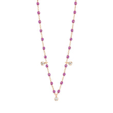 Gigi Clozeau - Gigi Supreme Classic 3 Diamond Necklace, Galaxy, Rose Gold, 17.7"