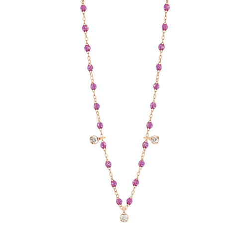 Gigi Clozeau - Gigi Supreme Classic 3 Diamond Necklace, Galaxy, Rose Gold, 17.7