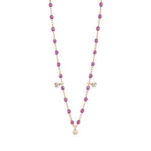 Gigi Clozeau - Gigi Supreme Classic 3 Diamond Necklace, Galaxy, Rose Gold, 17.7"