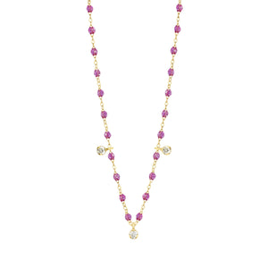 Gigi Clozeau - Gigi Supreme Classic 3 Diamond Necklace, Galaxy, Yellow Gold, 17.7"