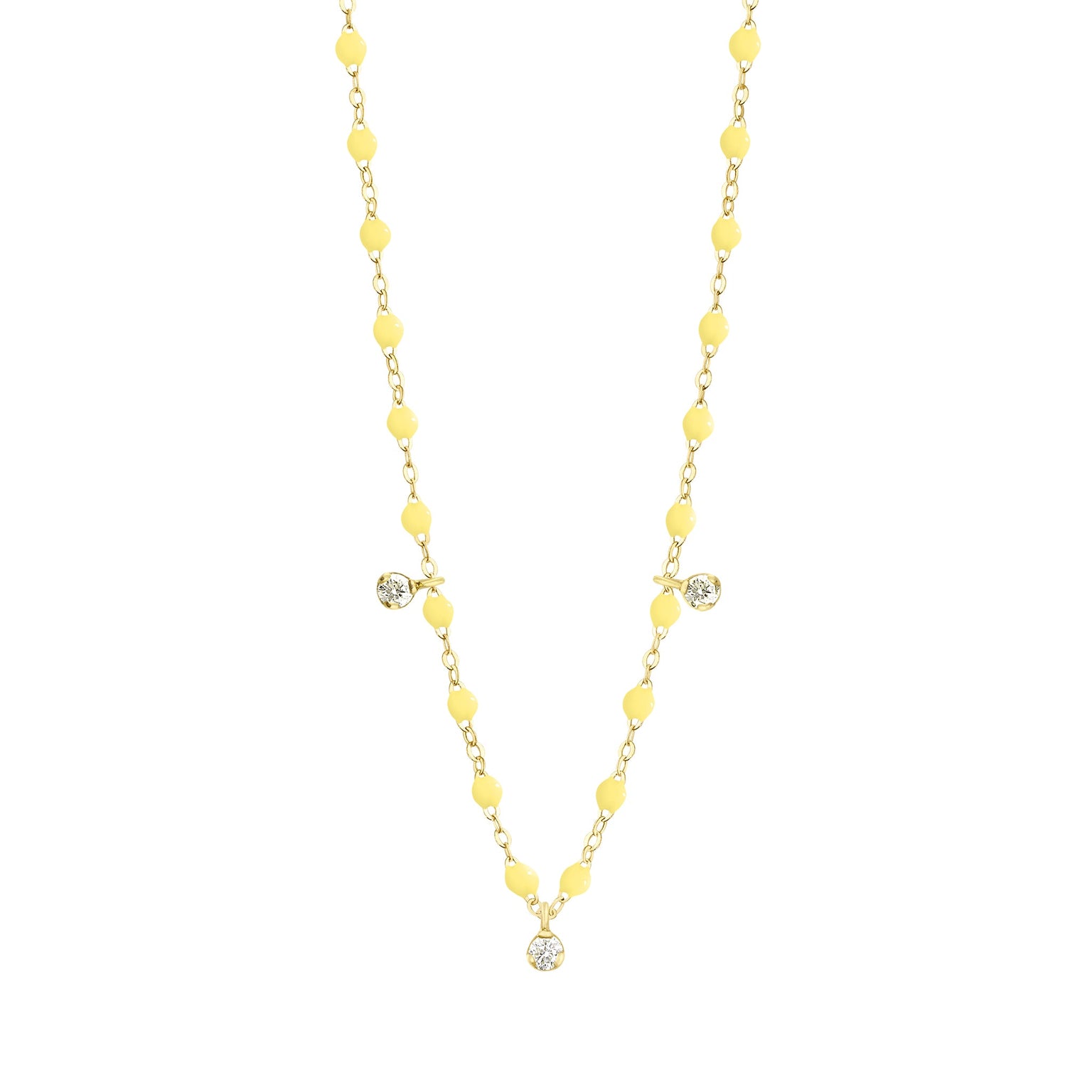 Gigi Clozeau - Gigi Supreme Classic 3 Diamond Necklace, Mimosa, Yellow Gold, 17.7"