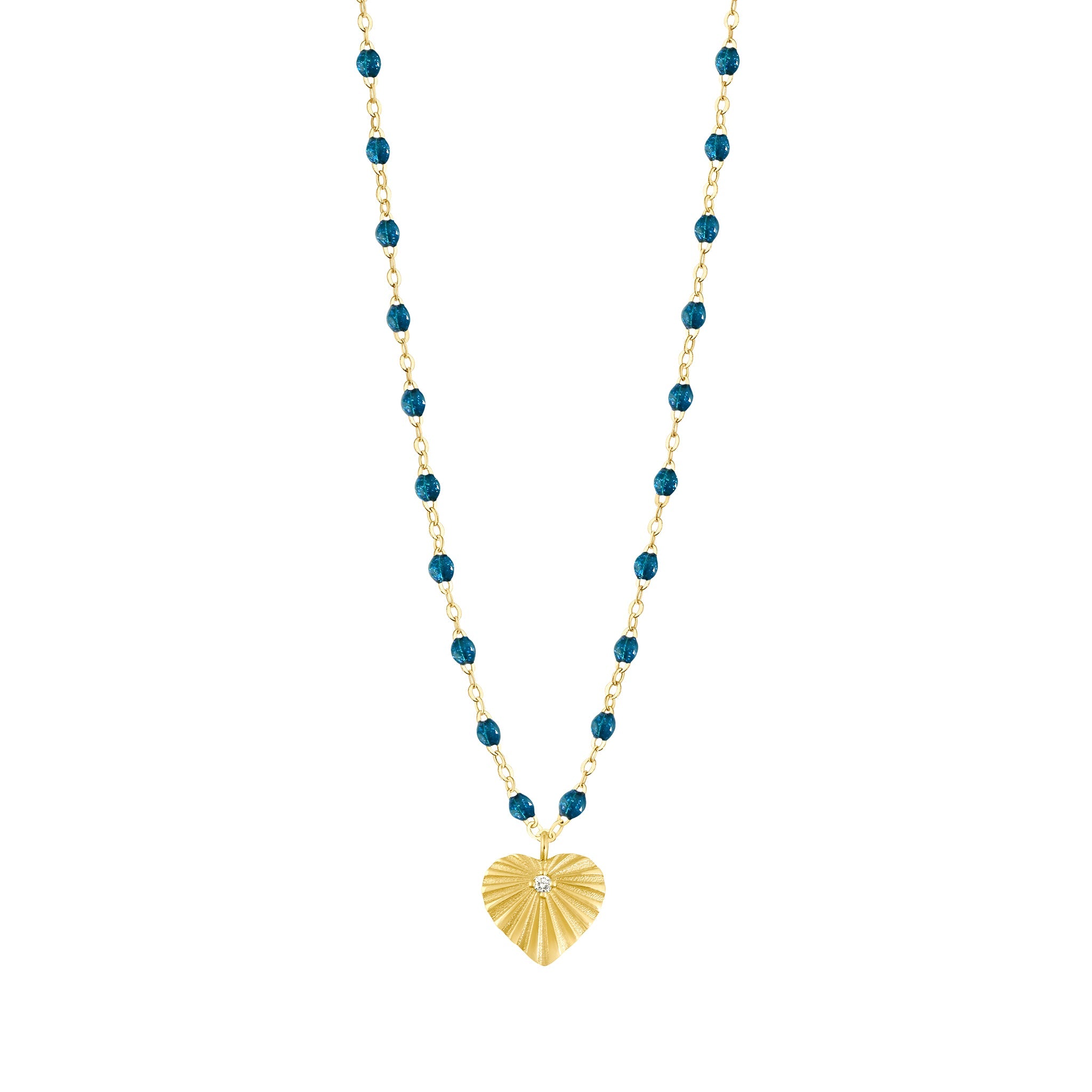 Gigi Clozeau - Heart Lumière Jungle Diamond Necklace, Yellow Gold, 16.5"