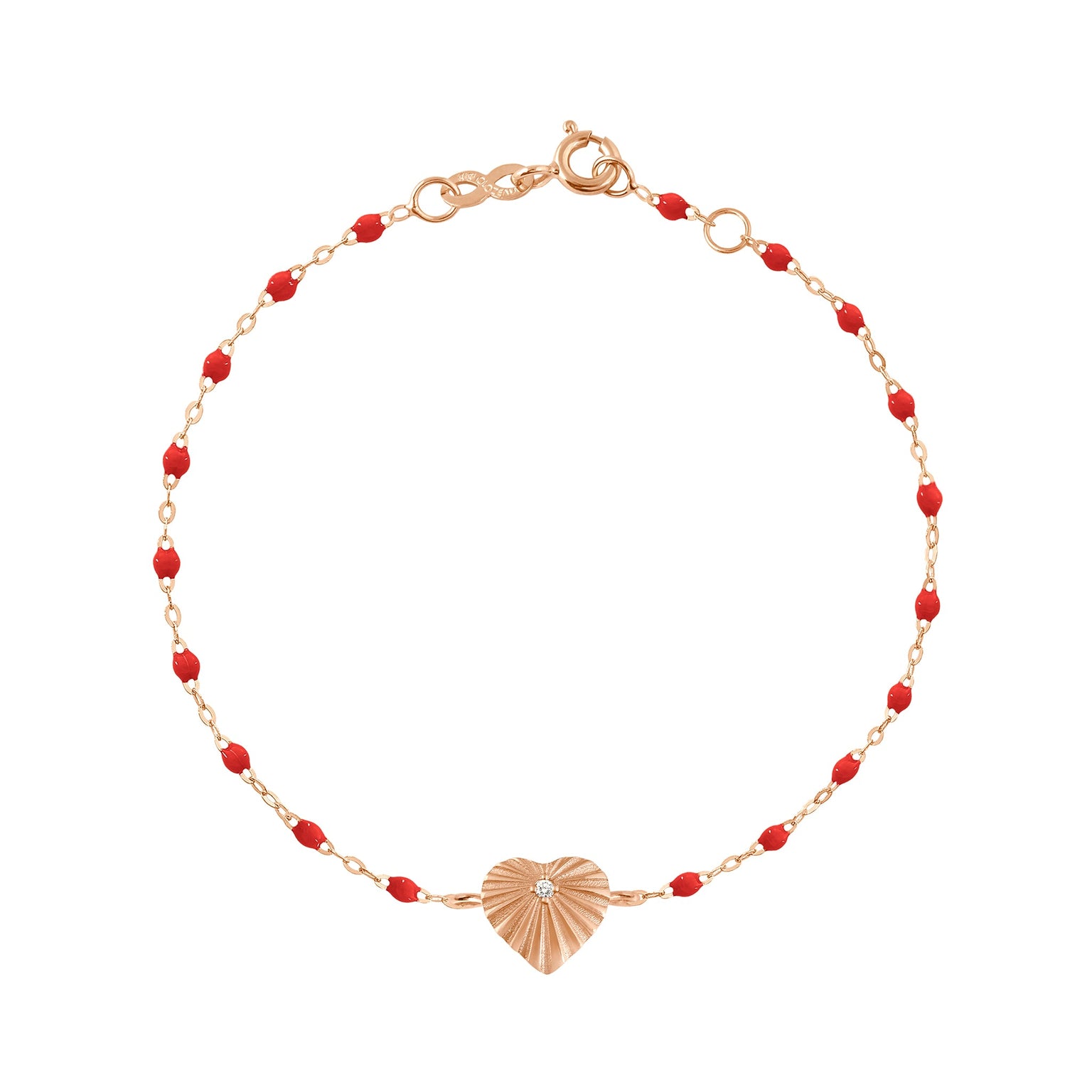 Gigi Clozeau - Heart Lumière Poppy Diamond Bracelet, Rose Gold, 6.7"