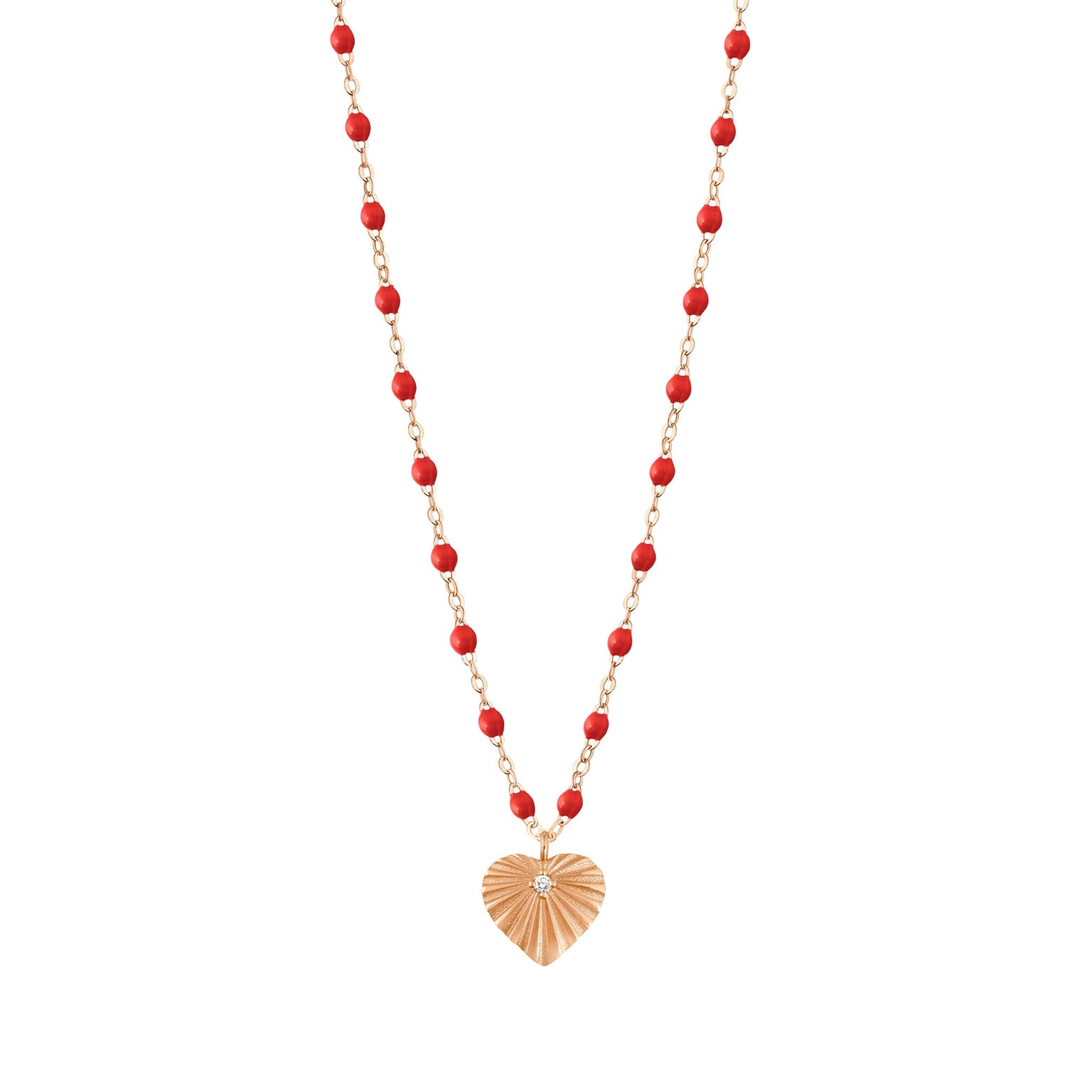 Gigi Clozeau - Heart Lumière Poppy Diamond Necklace, Rose Gold, 16.5"