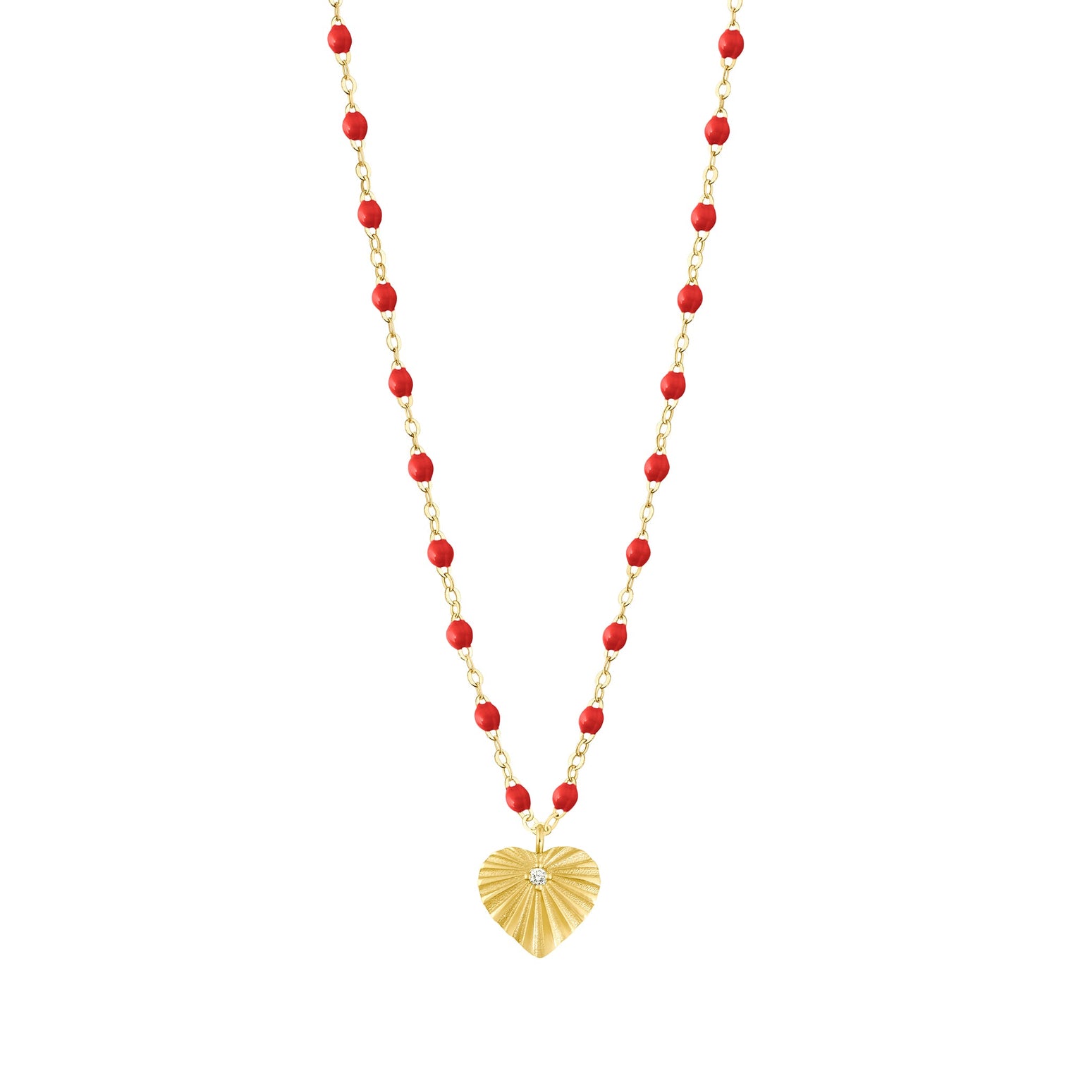 Gigi Clozeau - Heart Lumière Poppy Diamond Necklace, Yellow Gold, 16.5"