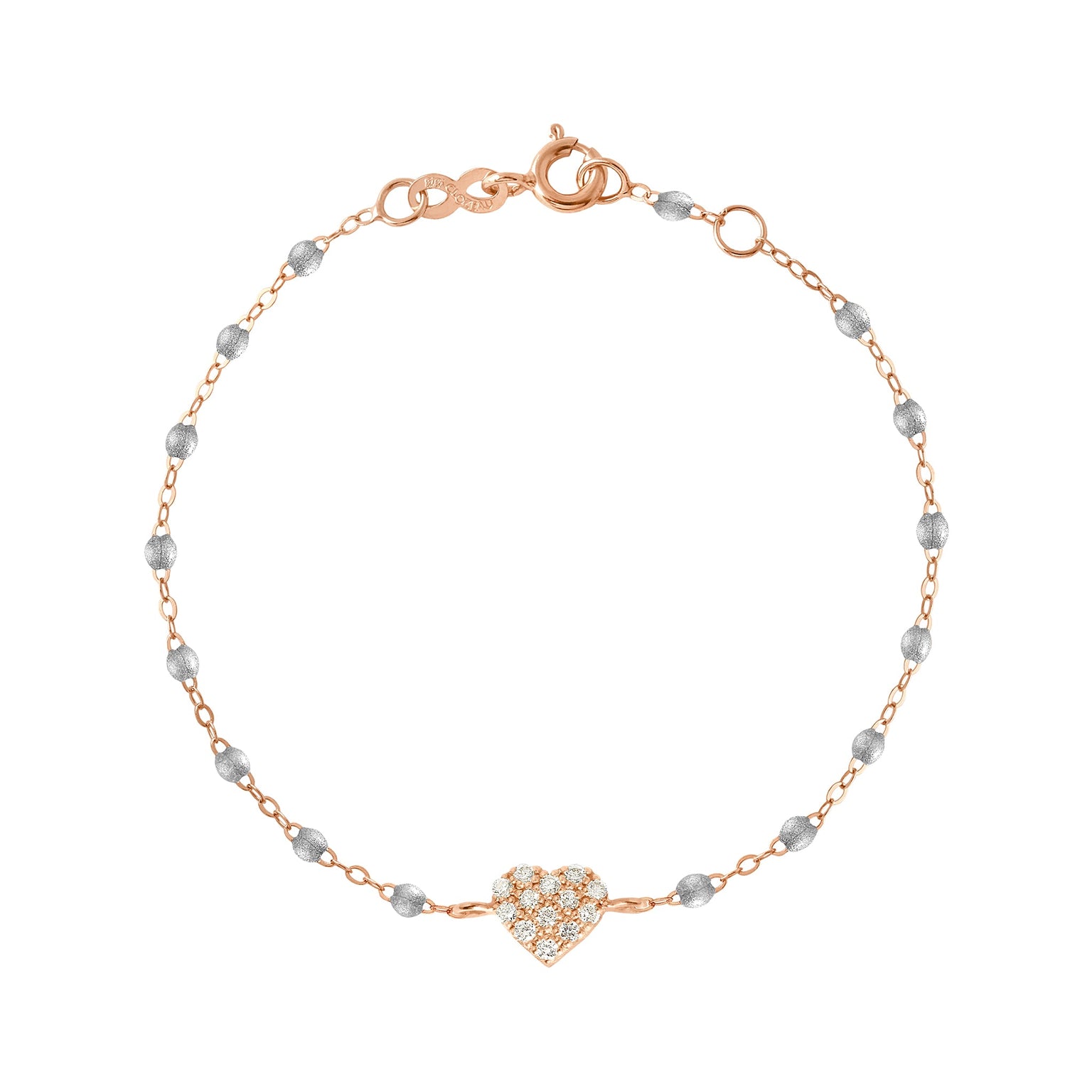 Gigi Clozeau - In Love Diamond Bracelet, Silver, Rose Gold, 6.7"