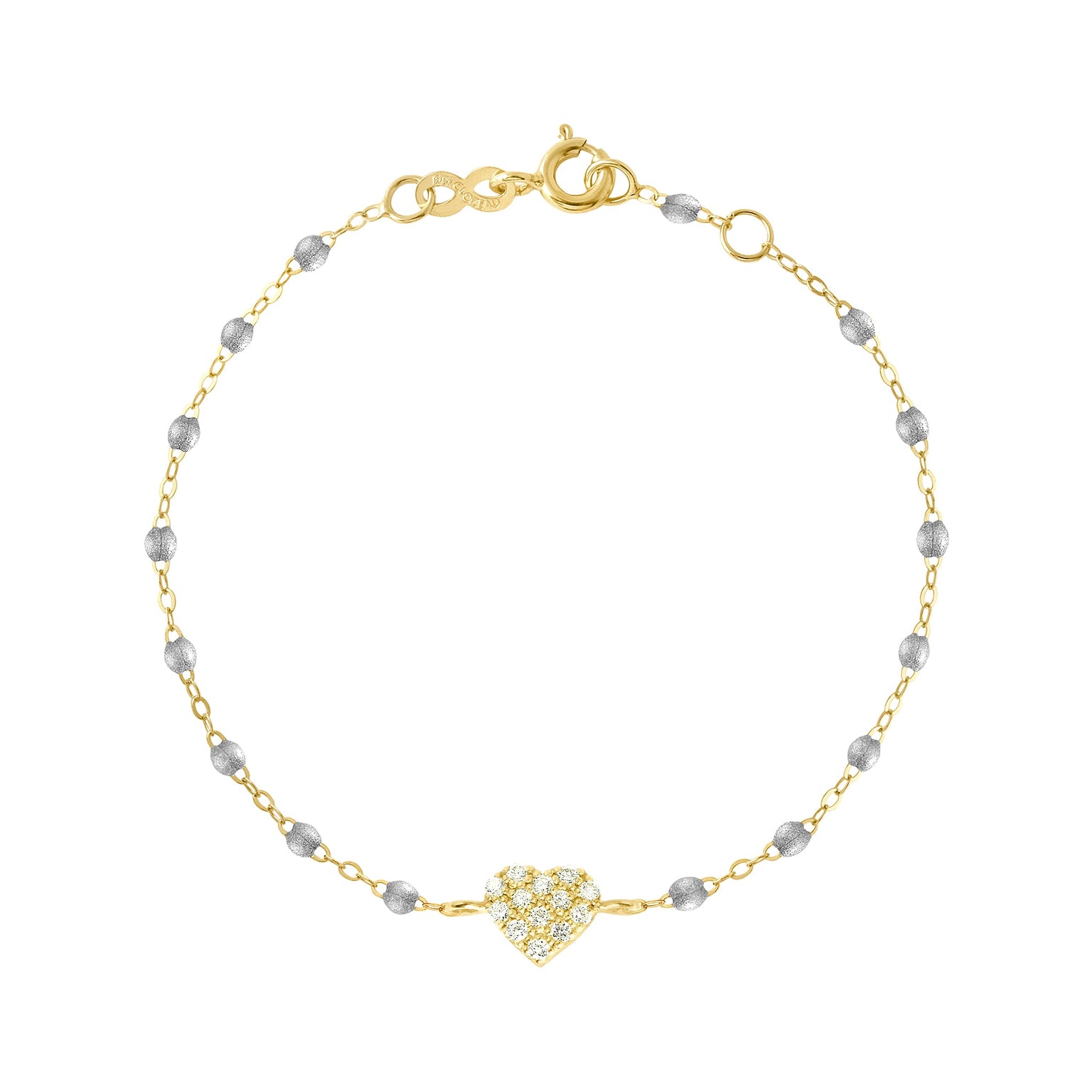 Gigi Clozeau - In Love Diamond Bracelet, Silver, Yellow Gold, 6.7"